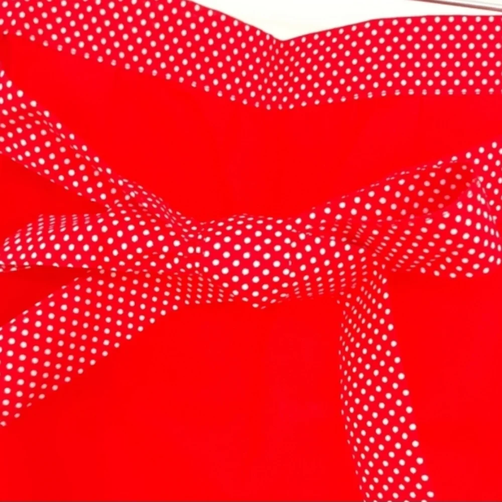 Vintage 80's Stella Olsen Red Christmas Holiday Kitchen 1/2 Apron